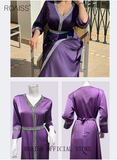 Women Luxury V-neck Rhinestone Robe Maxi Dresses Exclusive Styles Modern Stylish Abaya Middle East Arabic Banquet Wedding Party Dress Women's Festival Clothing Purple - pzsku/Z6345D1B15CDCCD00D2F6Z/45/_/1667021348/3f7dc689-ffa5-441d-a948-5eaa2af16e98