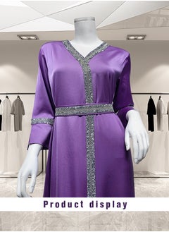 Women Luxury V-neck Rhinestone Robe Maxi Dresses Exclusive Styles Modern Stylish Abaya Middle East Arabic Banquet Wedding Party Dress Women's Festival Clothing Purple - pzsku/Z6345D1B15CDCCD00D2F6Z/45/_/1723086896/333be0e7-fa7b-420c-92bb-d7f0b54a85c2