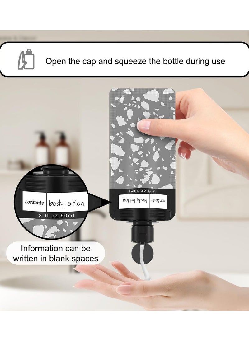 Generic 18 PCS Travel Refillable Empty Squeeze Pouch, Portable Liquid Packing Bags, Leakproof Cosmetic Containers Travel Lotion/Shampoo Stand-Up Bags Refillable Travel Toiletry Accessories, 3fl oz 90ml - Image 3