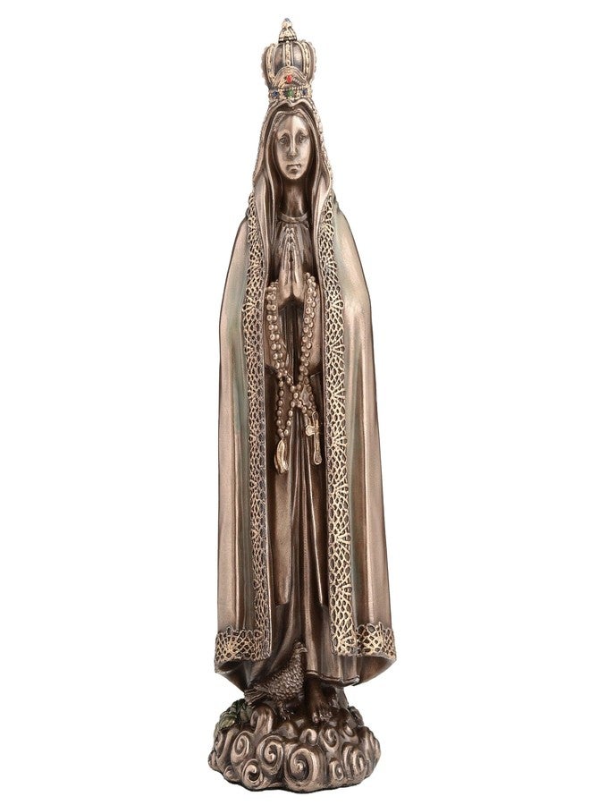 فيرونيز ديزاين تمثال ديني من تصميم فيرونيز، مقاس 6 1/8 بوصة، يصور سيدة فاطمة، مصنوع من الراتنج المصبوب على البارد، بلمسة نهائية برونزية. - Image 1