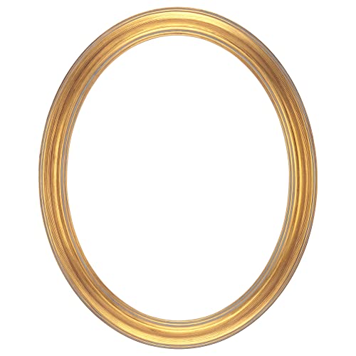 Stein Design Oval Frames - Hand-Finished Open-Back Oval Frames for Canvas, does not include glass or backing - [Gold - 11"x14"] - Image 1