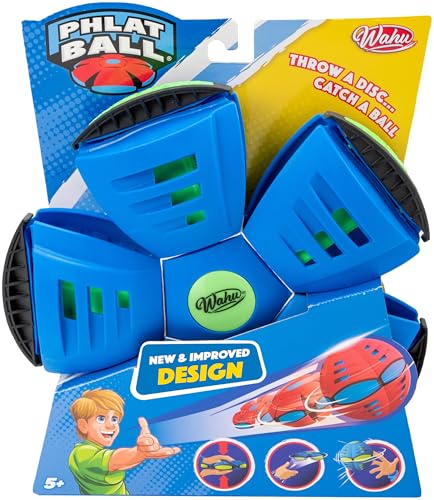 WAHU Phlat Ball Classic Flying Saucer Ball Toy for Kids Ages 5 Collapsible Time Delay Frisbee Flying Disc Toy Throw a Disc Catch a Ball Blue - Image 1