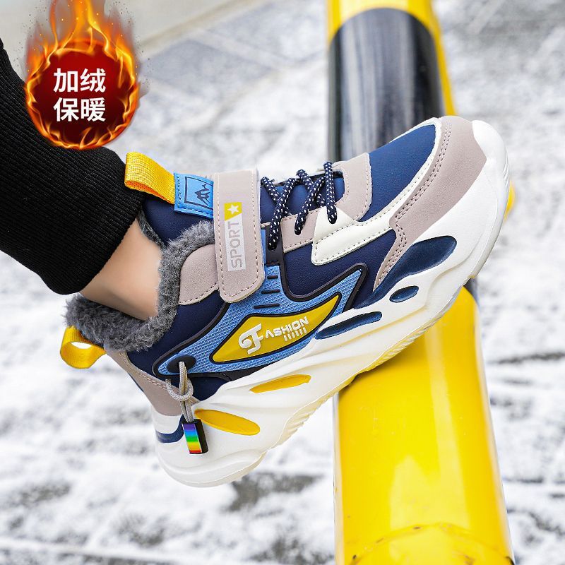 Boys Waterproof Cotton Shoes – Thickened Fleece-Lined Velcro Winter Footwear - Image 5