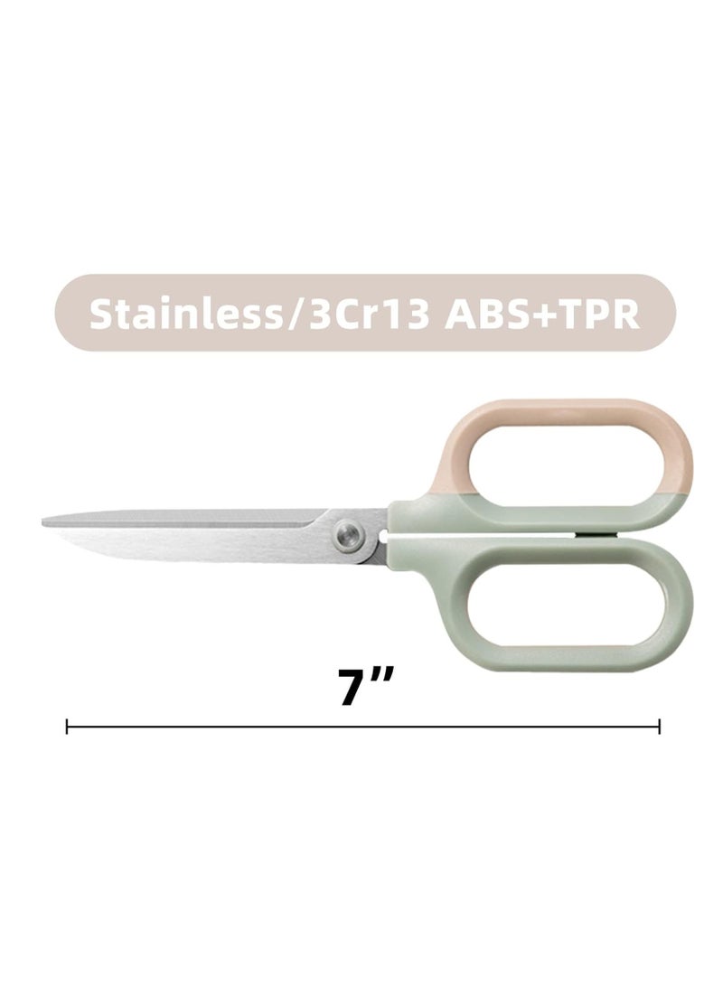 Excefore مقص متعدد الاستخدام، مقابض مريحة حادة للمكتب والمنزل والمدرسة والحرف والخياطة وإمدادات الأقمشة (7 بوصة، أخضر-1) - Image 5