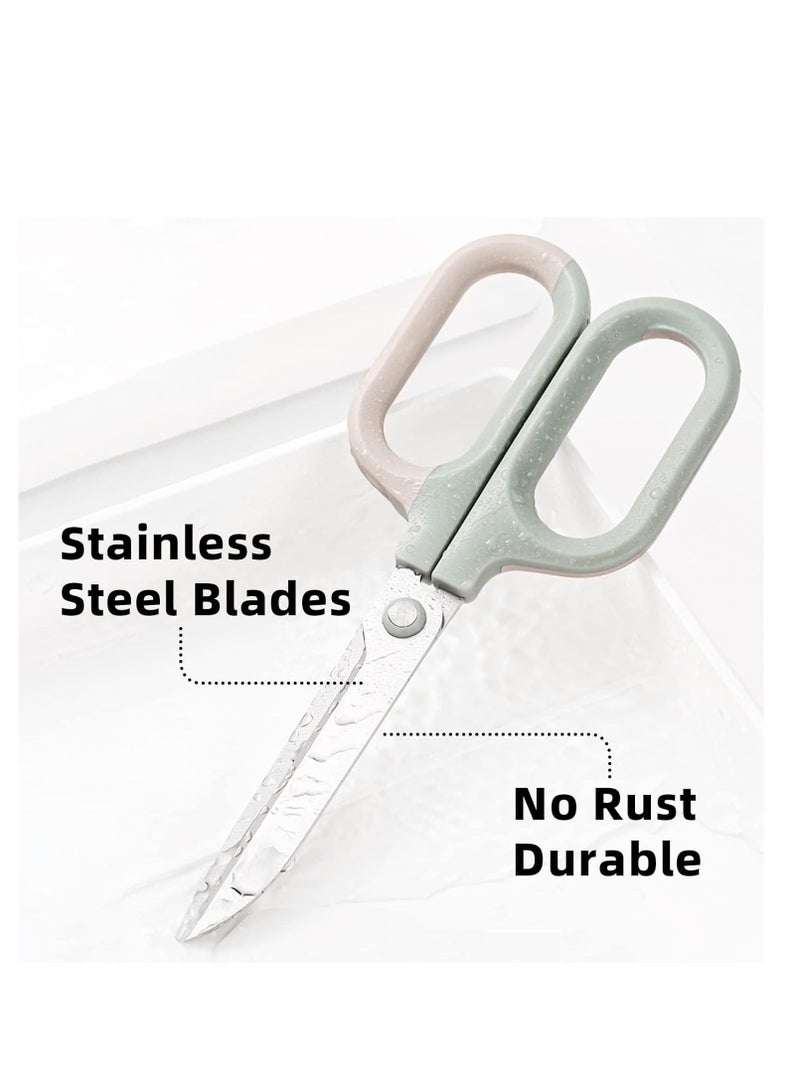 Excefore مقص متعدد الاستخدام، مقابض مريحة حادة للمكتب والمنزل والمدرسة والحرف والخياطة وإمدادات الأقمشة (7 بوصة، أخضر-1) - Image 4