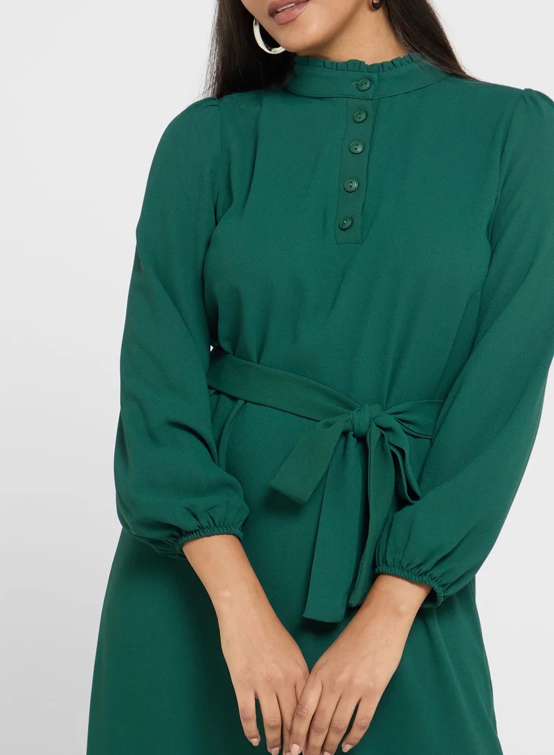 Khizana Tiered Belted Dress
