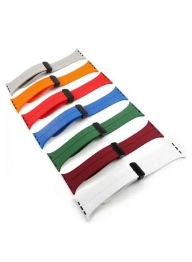 Silicone Watch Strap - Orange - Water Resistant - Size 42/44/45/49 mm - Image 3