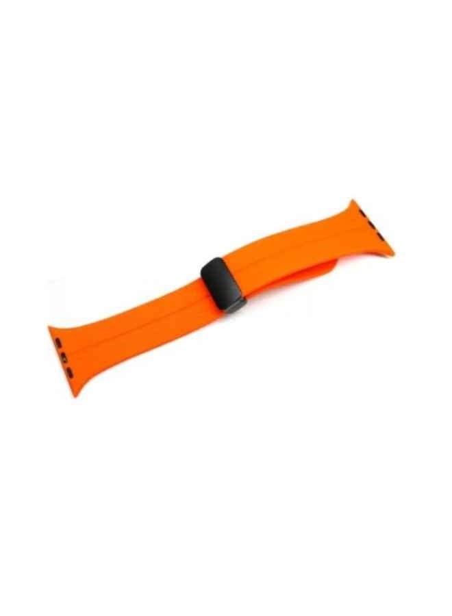 Silicone Watch Strap - Orange - Water Resistant - Size 42/44/45/49 mm - Image 2