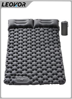 LEOKOR Camping Double Sleeping Pad,2 Person Large Camping Pad with Pillow,Foot Pump Inflatable Camping Mattress,Portable Waterproof Air Cushion Sleeping Bag for Backpacking,Hiking,Travel  - Image 1