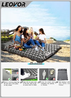 LEOKOR Camping Double Sleeping Pad,2 Person Large Camping Pad with Pillow,Foot Pump Inflatable Camping Mattress,Portable Waterproof Air Cushion Sleeping Bag for Backpacking,Hiking,Travel  - Image 4