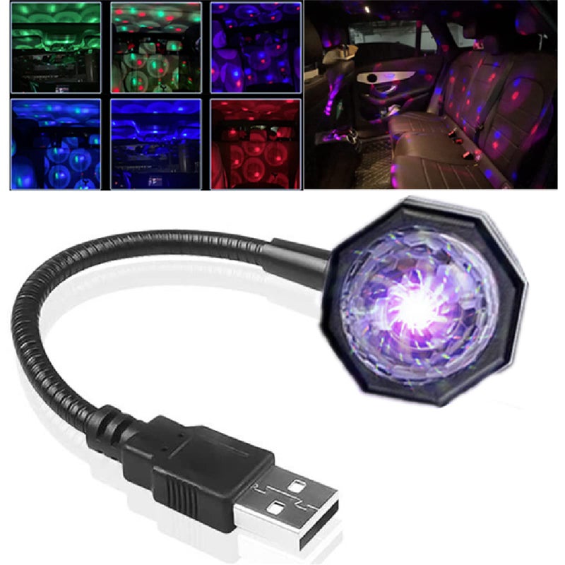 YOWOCAL USB Star Night Light,3 Colors-9 Lighting Modes,Adjustable Interior Car Lights,Bending Freely Portable Romantic Star Light Decorations for Car Bedroom Ceiling Party,Plug and Play - Image 1