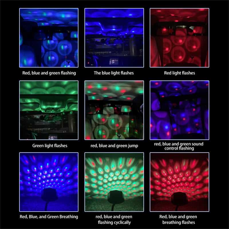 YOWOCAL USB Star Night Light,3 Colors-9 Lighting Modes,Adjustable Interior Car Lights,Bending Freely Portable Romantic Star Light Decorations for Car Bedroom Ceiling Party,Plug and Play - Image 4