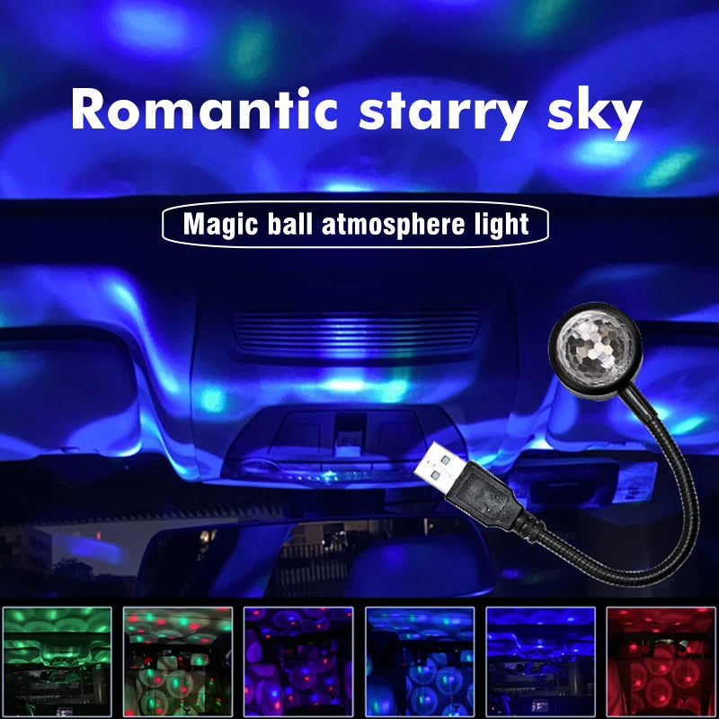 YOWOCAL USB Star Night Light,3 Colors-9 Lighting Modes,Adjustable Interior Car Lights,Bending Freely Portable Romantic Star Light Decorations for Car Bedroom Ceiling Party,Plug and Play - Image 2