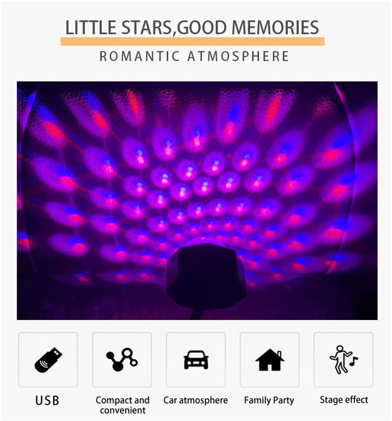 YOWOCAL USB Star Night Light,3 Colors-9 Lighting Modes,Adjustable Interior Car Lights,Bending Freely Portable Romantic Star Light Decorations for Car Bedroom Ceiling Party,Plug and Play - Image 5