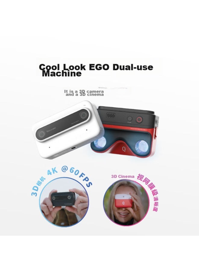 Kandao Sees Cool Qoocam Ego Instant View 3d Camera, Dual-lens 4k Action Camera Vr Compatible, 3d Instant Capture, Zhanda Keji 3d Camera, White - Image 1