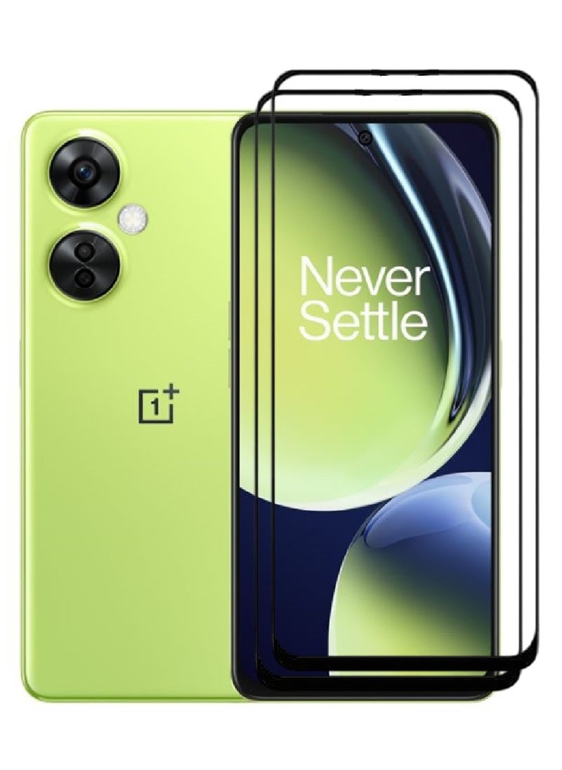 AINA حماية شاشة زجاجية مقسّاة 2 قطعة 5D مصممة لهاتف OnePlus Nord CE 3 Lite تغطية كاملة للصق من الحافة إلى الحافة وخالية من الفقاعات - Image 1