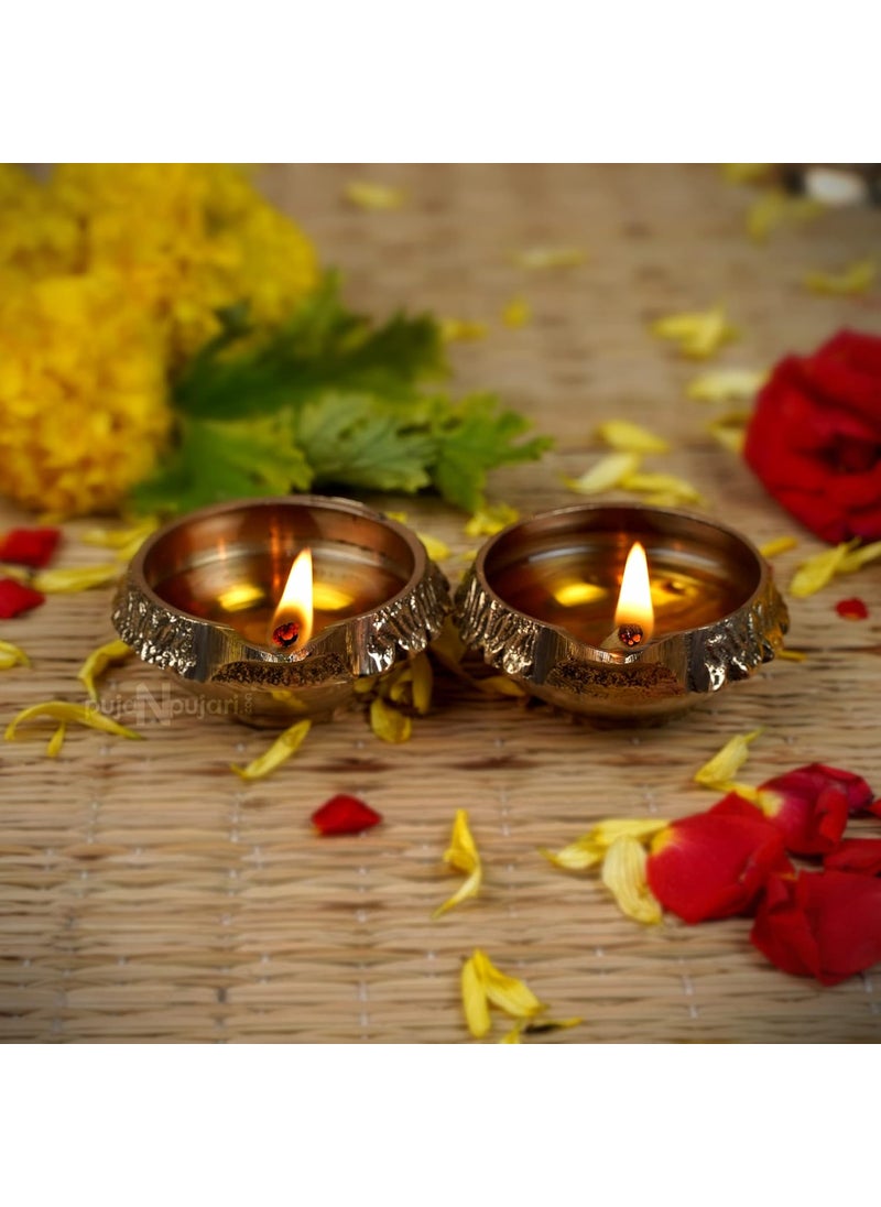 Dalvkot Dalvkot Brass Kuber Diyas Oil Lamps Set for Puja Room Decoration and Diwali Festival 2  - Image 3