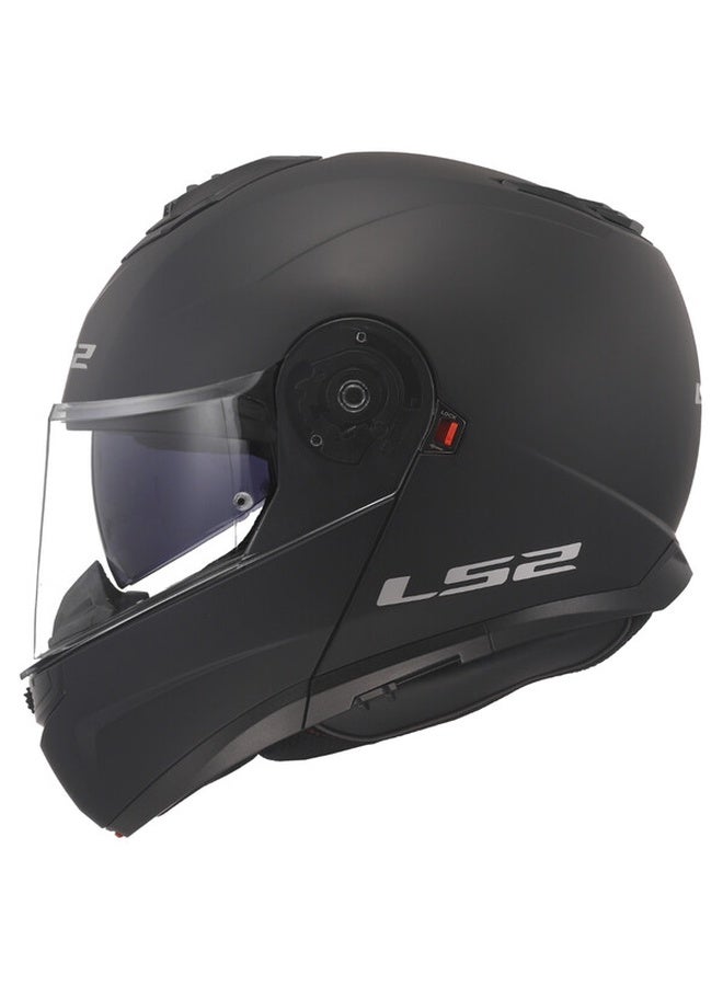 LS2 STROBE II Flip-Up Motorcycle Helmet Gloss Black Size M | Full Face Modular Helmet - Image 2
