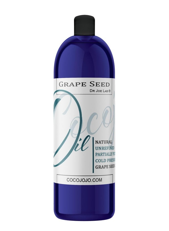 Dr Joe Lab Grape Seed Oil, Pure Natural Cold Pressed Unrefined Extra Virgin Grapeseed Oil - for Hair Skin Body Nail and Beard. 32 oz - Moisturizing, Soothing, Hydrating, & Nourishing - Image 1