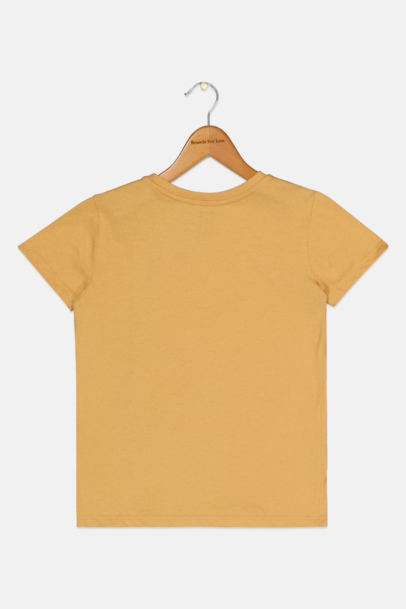 Sinsay Fox  Bunny By Sinsay Kids Girl Short Sleeve Graphic Print Top, Turmeric - Image 2