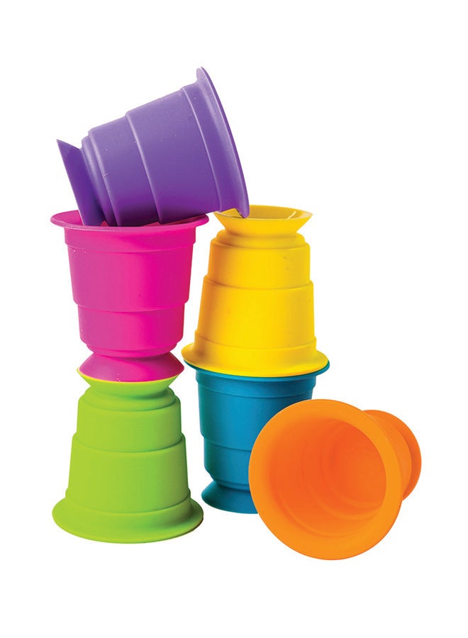 Fat Brain Toys Fat Brain Toys Suction Kupz – Silicone Suction Cup Toys for Toddlers & Babies, Stackable Sensory Learning Toys for Fine Motor Skills, Color Recognition & Interactive Play - Image 1