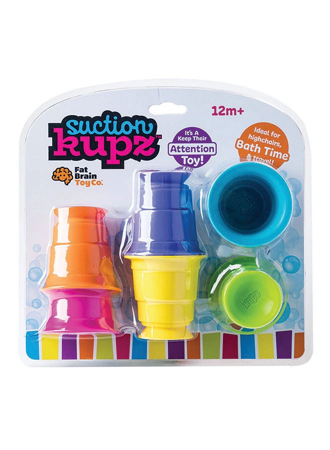 Fat Brain Toys Fat Brain Toys Suction Kupz – Silicone Suction Cup Toys for Toddlers & Babies, Stackable Sensory Learning Toys for Fine Motor Skills, Color Recognition & Interactive Play - Image 4