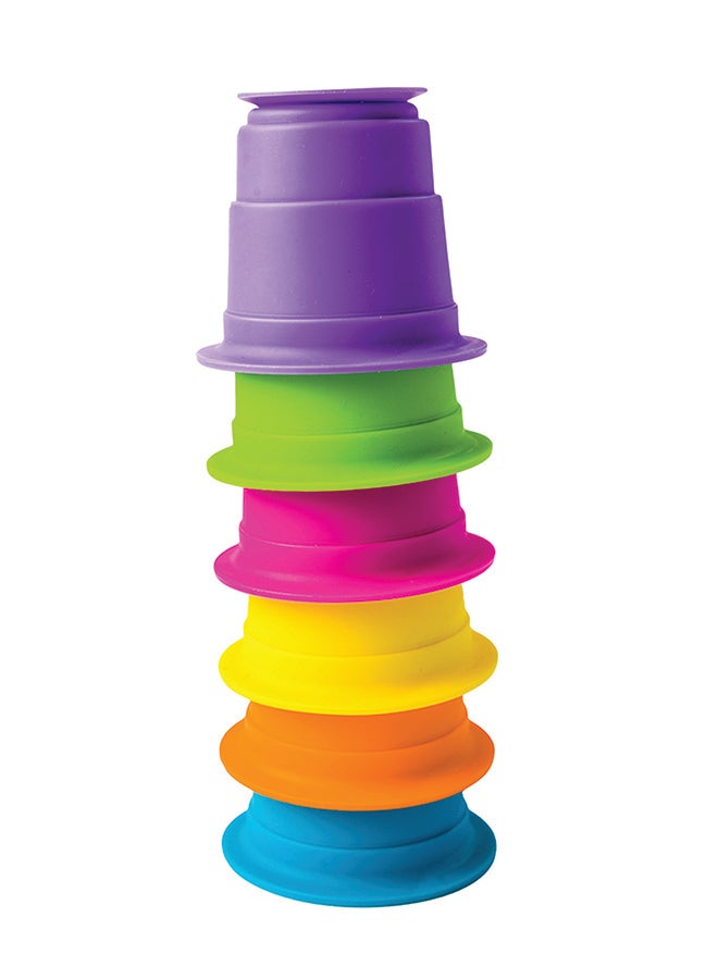 Fat Brain Toys Fat Brain Toys Suction Kupz – Silicone Suction Cup Toys for Toddlers & Babies, Stackable Sensory Learning Toys for Fine Motor Skills, Color Recognition & Interactive Play - Image 3
