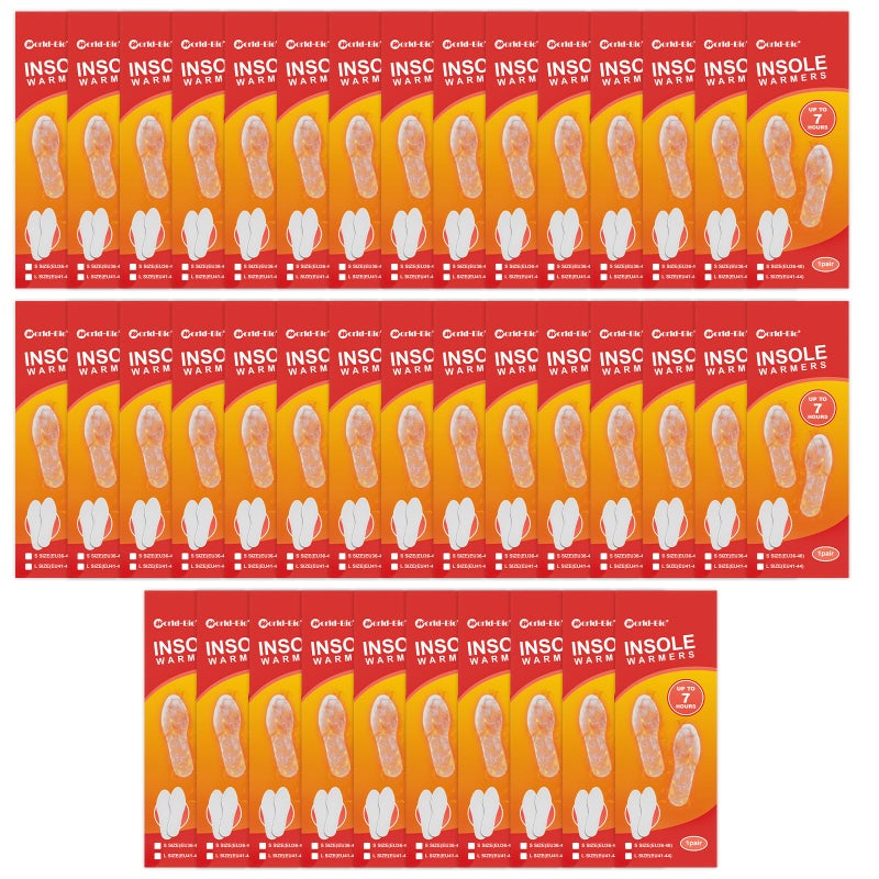 WORLD-BIO Insole Foot Warmers - Long Lasting Safe Natural Odorless Air Activated Heated Insoles - Up to 7 Plus Hour of Heat - 40 Pairs Value Pack - Image 1