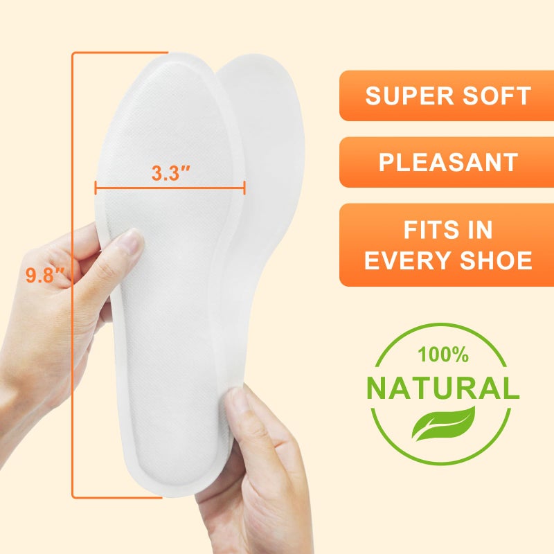 WORLD-BIO Insole Foot Warmers - Long Lasting Safe Natural Odorless Air Activated Heated Insoles - Up to 7 Plus Hour of Heat - 40 Pairs Value Pack - Image 5