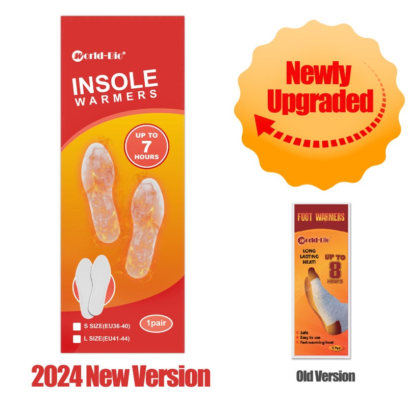WORLD-BIO Insole Foot Warmers - Long Lasting Safe Natural Odorless Air Activated Heated Insoles - Up to 7 Plus Hour of Heat - 40 Pairs Value Pack - Image 2