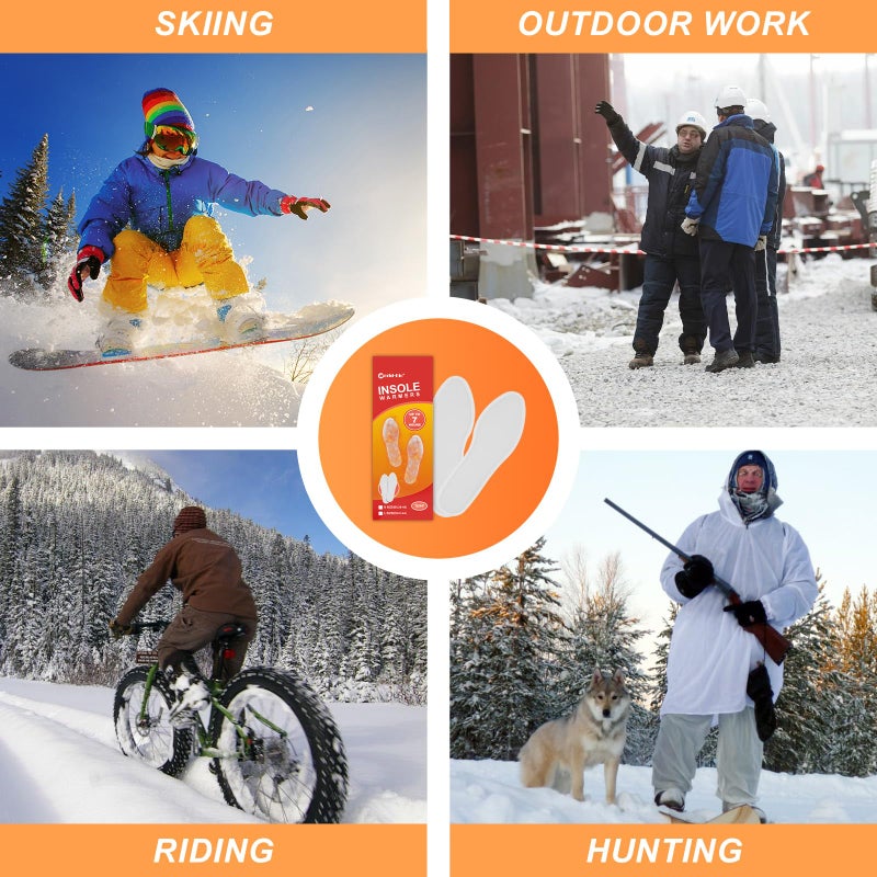 WORLD-BIO Insole Foot Warmers - Long Lasting Safe Natural Odorless Air Activated Heated Insoles - Up to 7 Plus Hour of Heat - 40 Pairs Value Pack - Image 3