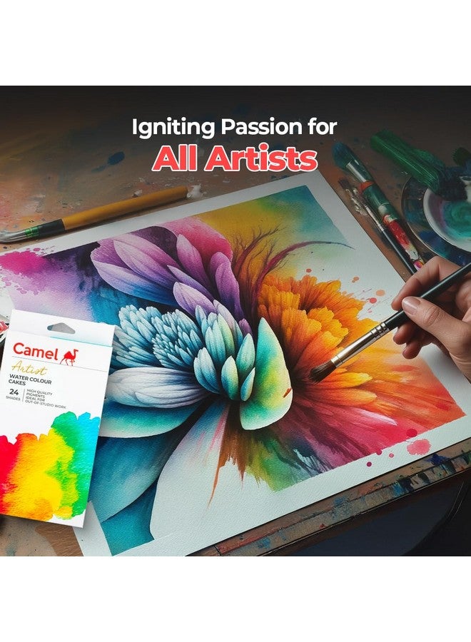 Camel Artist Water Colour Cake Set - 24 Shades, Assorted - Image 3