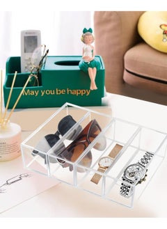 CityRiya-Long Sunglasses Organizer, Sunglass Storage Box, 2 Packs Acrylic Eyeglass Case Storage Organizer, Clear Eyeglass Holder Sunglass Case, Eyewear Display Case Make-up Storage Drawer Tray Jewelry Tray  - Image 2