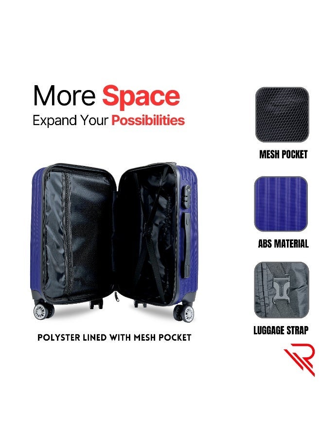 Reflection ABS Cabin Luggage Airline Approved, Lightweight 20 Inch Luggage- 360° Silent Wheels, ABS Hard Suitcase Trolley, Spinner Wheels, Travel Luggage  (20-Inch , D.Blue) - Image 3