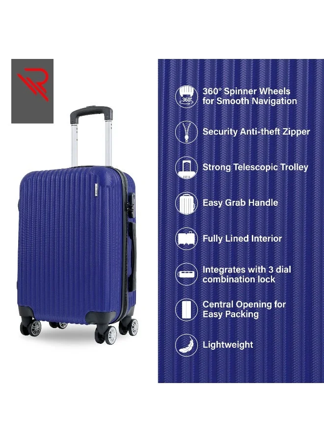 Reflection Reflection ABS Cabin Luggage Airline Approved, Lightweight 20 Inch Luggage- 360° Silent Wheels, ABS Hard Suitcase Trolley, Spinner Wheels, Travel Luggage  (20-Inch , D.Blue)