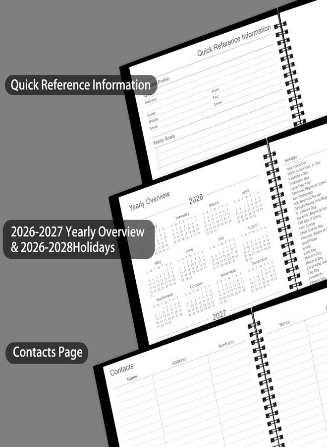 بوكول مخطط 2026-2027 - يوليو 2026 - يونيو 2027، مخطط أكاديمي 9 × 11 بوصة، مخطط أسبوعي وشهري 2026-2027، تجليد حلزوني مزدوج، فواصل شهرية ملونة، إنتربرايز - Image 5