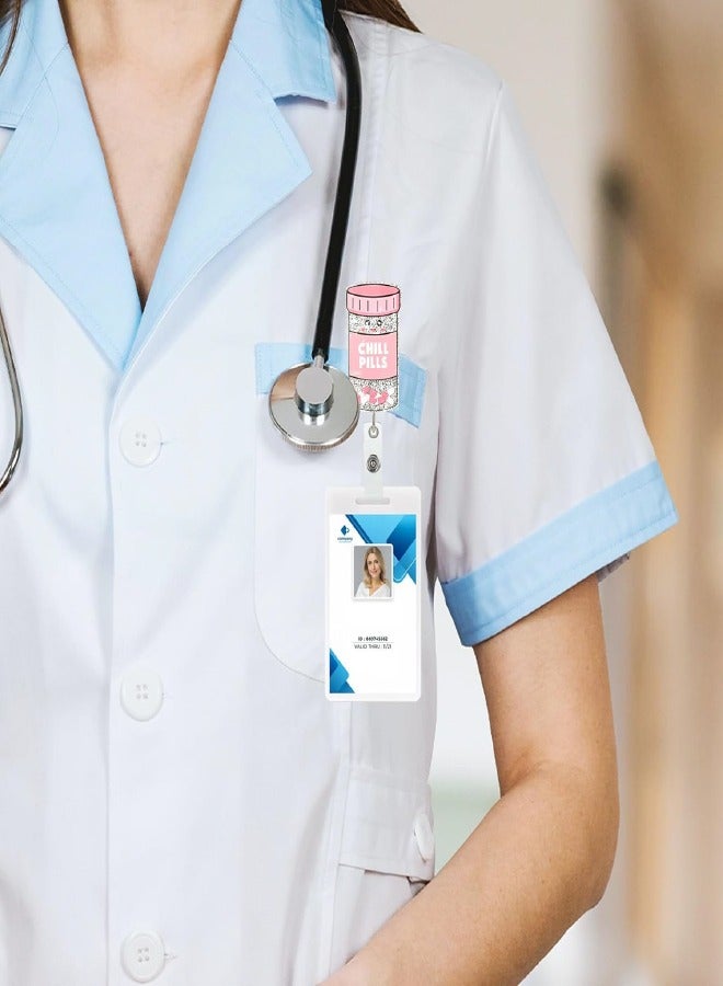 3 Pieces Nurse Badge Reel, Retractable ID Name Nursing Badge Holder Retractable Badge Reel with Clip Glitter Nurse ID Badge Holder Cute Badge Clip for Office Nurses Doctors - Image 4