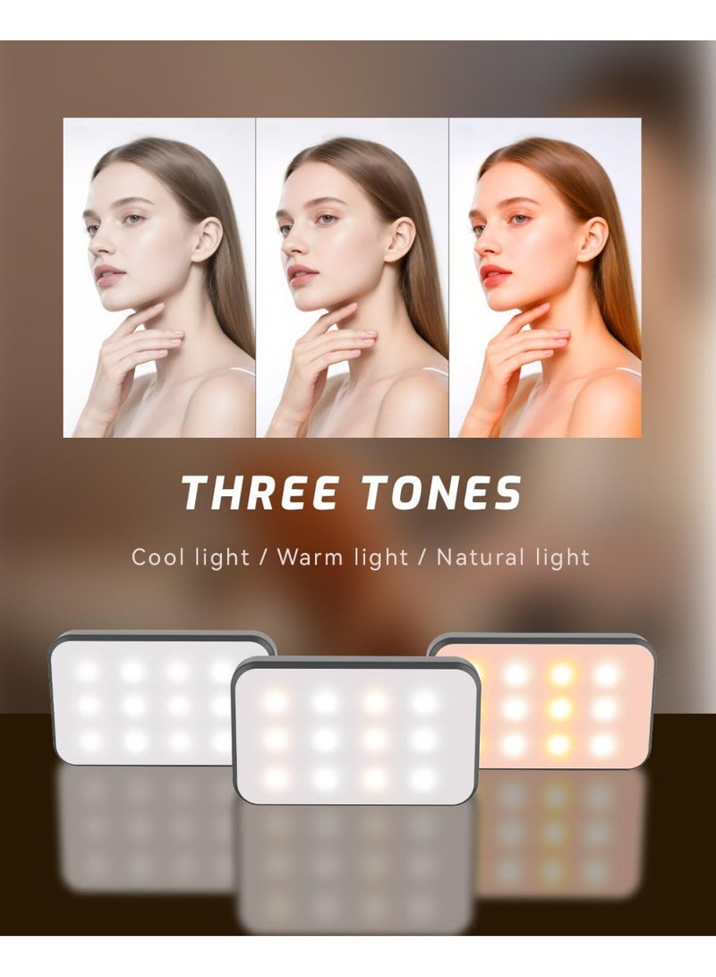 مصباح سيلفي صغير محمول لأجهزة آيفون: مصباح قابل لإعادة الشحن يُثبّت على الهاتف، مصباح حلقي لصور الكاميرا، صور المكياج، مؤتمرات الفيديو، استخدام الكمبيوتر المحمول، اجتماعات زووم، تيك توك، تصوير مدونات الفيديو - Image 3