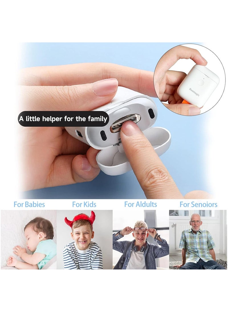 سي ماجيك ماكينة قص أظافر كهربائية أوتوماتيكية صغيرة مع سرعتين خفيفتين لقص أظافر الأصابع ومبرد، تصميم 2 في 1 لتشذيب الأظافر وتخزين قصاصات الأظافر عن طريق USB قابلة لإعادة الشحن للرجال والأطفال وكبار السن - Image 3