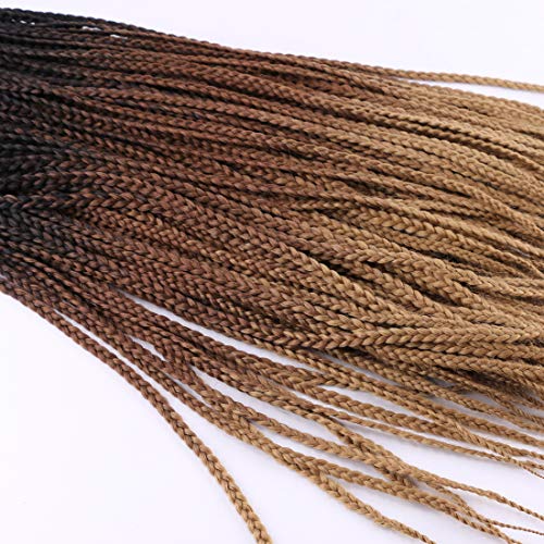 ZHTks Ombre Box Braids Crochet Hair 6 Packs Goddess Pre looped Crochet Box Braids for Women Black to Honey Blonde Golden 3X Small Box Braided Knotless Braiding Hair Extensions(24 Inch,T1B/4/27#) - Image 3