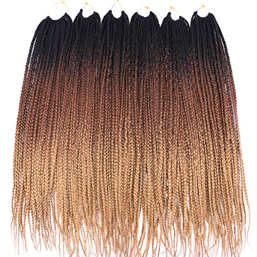 ZHTks Ombre Box Braids Crochet Hair 6 Packs Goddess Pre looped Crochet Box Braids for Women Black to Honey Blonde Golden 3X Small Box Braided Knotless Braiding Hair Extensions(24 Inch,T1B/4/27#) - Image 4