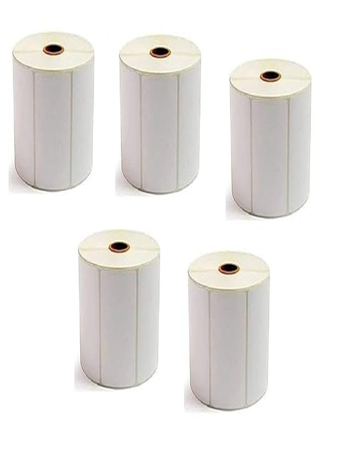 Sehgal Store75x50 Direct Thermal Barcode Label Sticker - 3 x 2 inches - 75mm x 50mm - 1000 Labels Per Roll - White Self Adhesive Sticker for Printing Barcoding Pack of (5) - Image 1