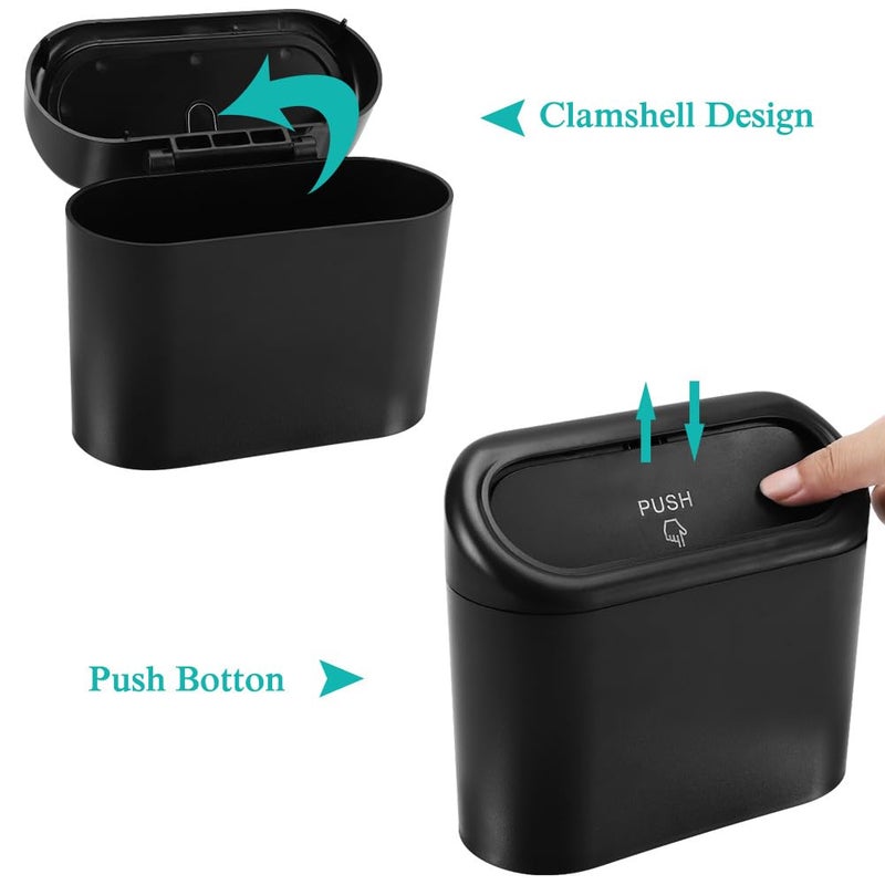 Accmor Car Trash Can with Lid, Leakproof Vehicle Garbage Organizer Holder Bin with 60 Pcs Trash Bags, Mini Auto Dustbin Interior Accessories Storage Container for SUV, Office, Home - Image 3