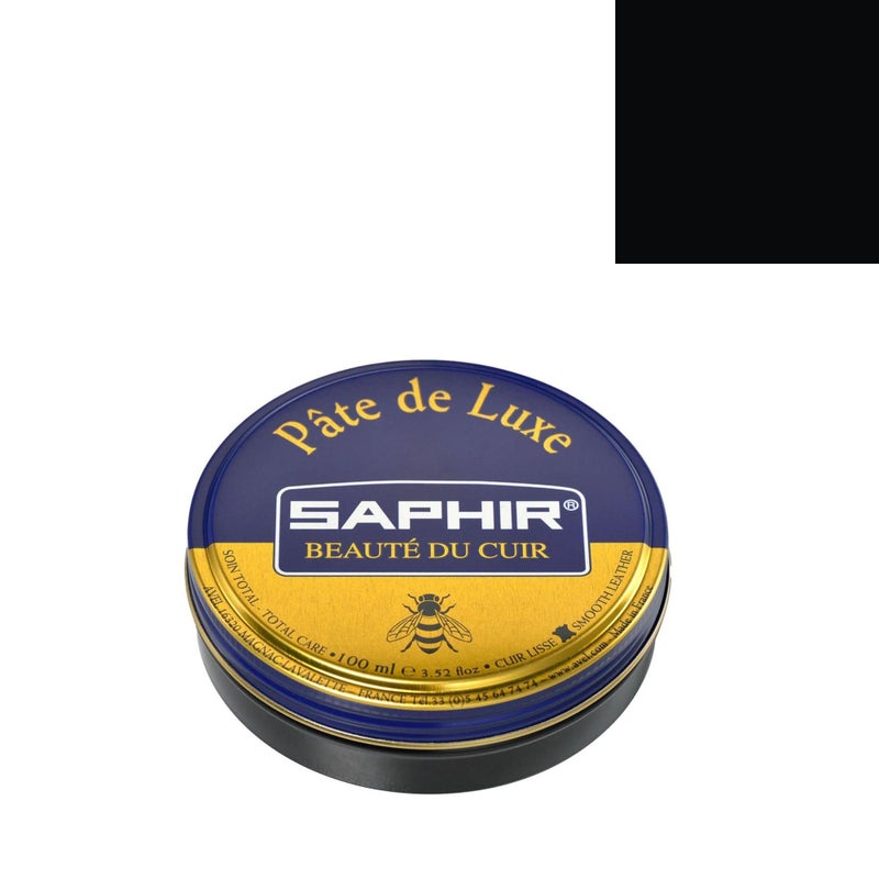 Saphir Shoe Polish Pate de Luxe 50ml Tin - Made in France - Black - Image 1