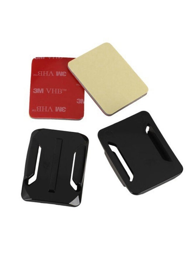 Generic Suitable For GOPRO Sports Camera Flat Cambered Base 3M Glue Suit Flat Cambered Helmet Fixed Base-Color:Curved Base 3m Glue 4-piece Set  - Image 1