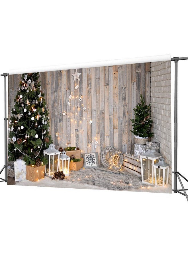 CHAIYA Christmas Rustic Wood Indoor Backdrop For Photography Xmas Tree Vintage Wooden New Year Background 7X5Ft Family Holiday Party Banner New Year Party Background  - Image 3