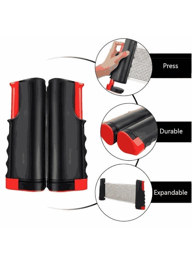 أديلي طقم تنس طاولة محمول مع شبكة قابلة للتمدد، 2 مضارب، 6 كرات وحقيبة حمل، مجموعة بينج بونج للاستخدام الداخلي والخارجي للأطفال والبالغين - Image 4