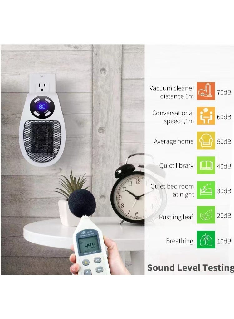 SYOSI Space Heater, Small Plug in Electric Heater, Remote Wall Outlet Electric Space Heater with Adjustable Thermostat and Timer and Led Display, Compact for Office Dorm Room (Multi Colored) - Image 5