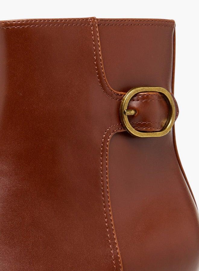 سيليست بوت نسائي بكعب عريض وإبزيم وسحاب - Image 4