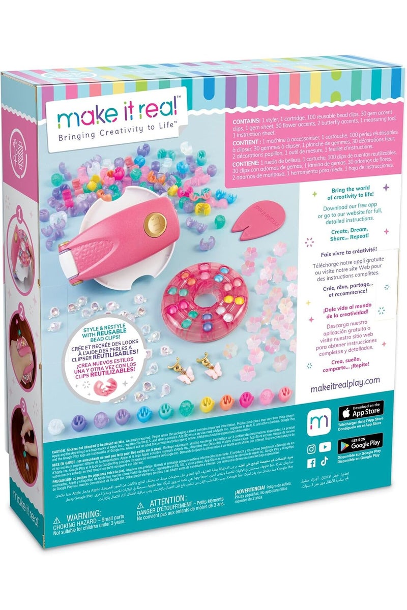 Make It Real مجموعة تصفيف الشعر Snap N' Glam - جواهر وقصاصات قابلة لإعادة الاستخدام - Image 2